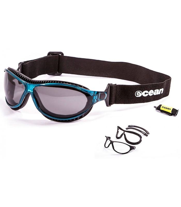 Ocean Fire Earth Shiny Blue / Smoke - ➤ Sunglasses for Sport
