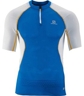 Technical Trail Running T-shirts Salomon S-Lab Exo Zip Tee Blue