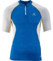 Camisetas Técnicas Trail Running - Salomon S-Lab Exo Zip Tee Azul Textil Trail Running