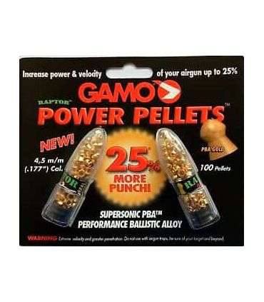 Municion - Gamo Balines Power Pellets 4,5 oro Carabinas, pistolas