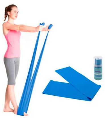 Accesorios Fitness - Softee Banda Latex Densidad Media 1,5m azul Fitness