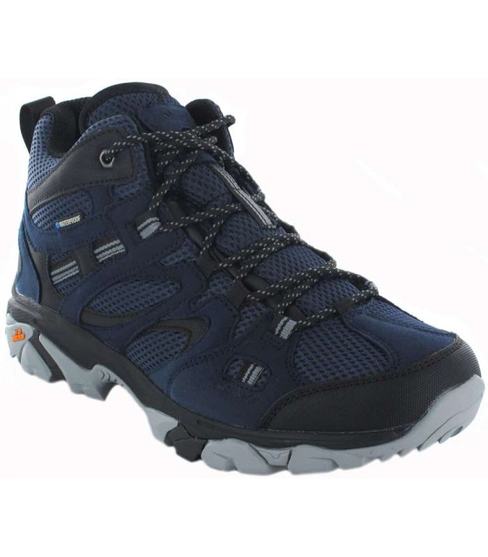 Zapatillas Trekking Hombre - Hi-Tec Ravus Vent Lite Mid WP azul marino Calzado Montaña