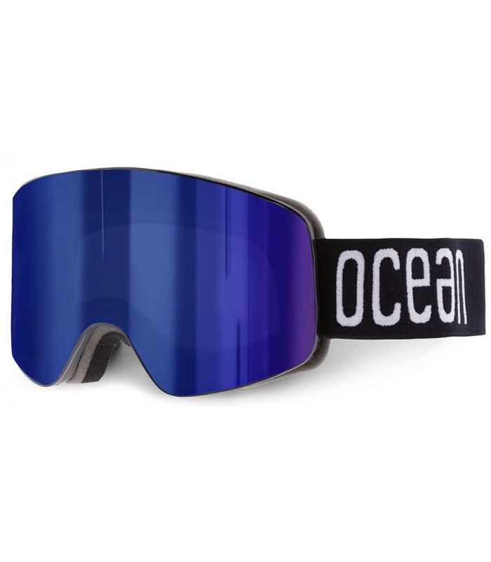 Mascaras de Esquí y Snowboard - Ocean Etna Black Blue Revo negro