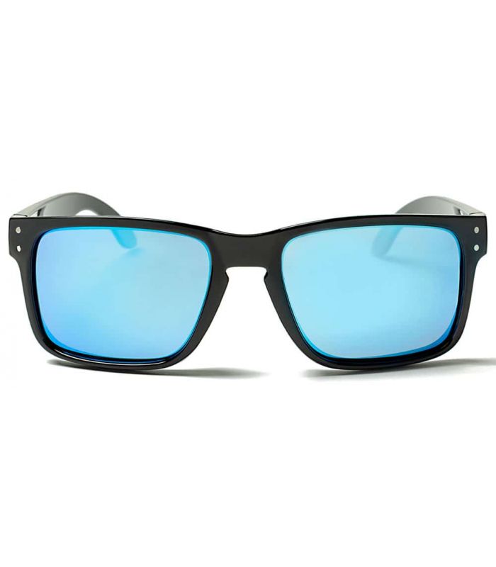 Ocean Blue Moon Shinny Black Revo Blue - Sunglasses Casual