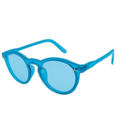 Gafas de sol Ocean Milan Transparent Blue con montura transparente azul y lentes azules de estilo casual.