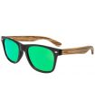 Sunglasses Casual Ocean Beach Wood Black Green