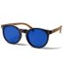 Gafas de sol de bambú Ocean Lizard Wood negro y marrón con lentes polarizadas azules y protección 100% UV.