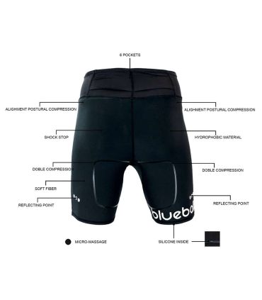 Mallas running Blueball BB100007 Mallas Cortas con Bolsillo
