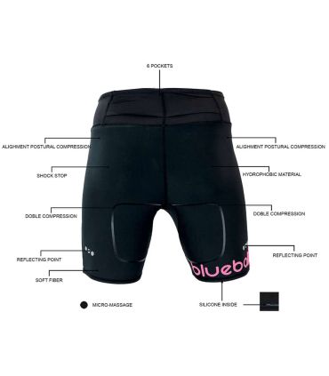 Mallas running Blueball BB200001 Mallas Cortas con Bolsillo W