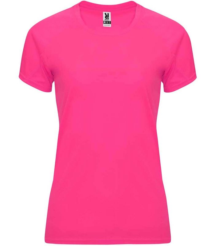 Camiseta padel mujer rosa flúor y espalda rejilla blanca Talla M Color Rosa  Flúor