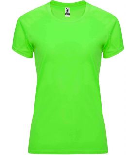 Camisetas técnicas running Roly Camiseta Bahrain W Verde Fluor