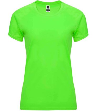 Camisetas técnicas running Roly Camiseta Bahrain W Verde Fluor