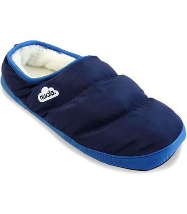 Zapatillas de casa Nuvola Marbled Azul Jr acolchadas con suela antideslizante y diseño jaspeado resistente al agua.