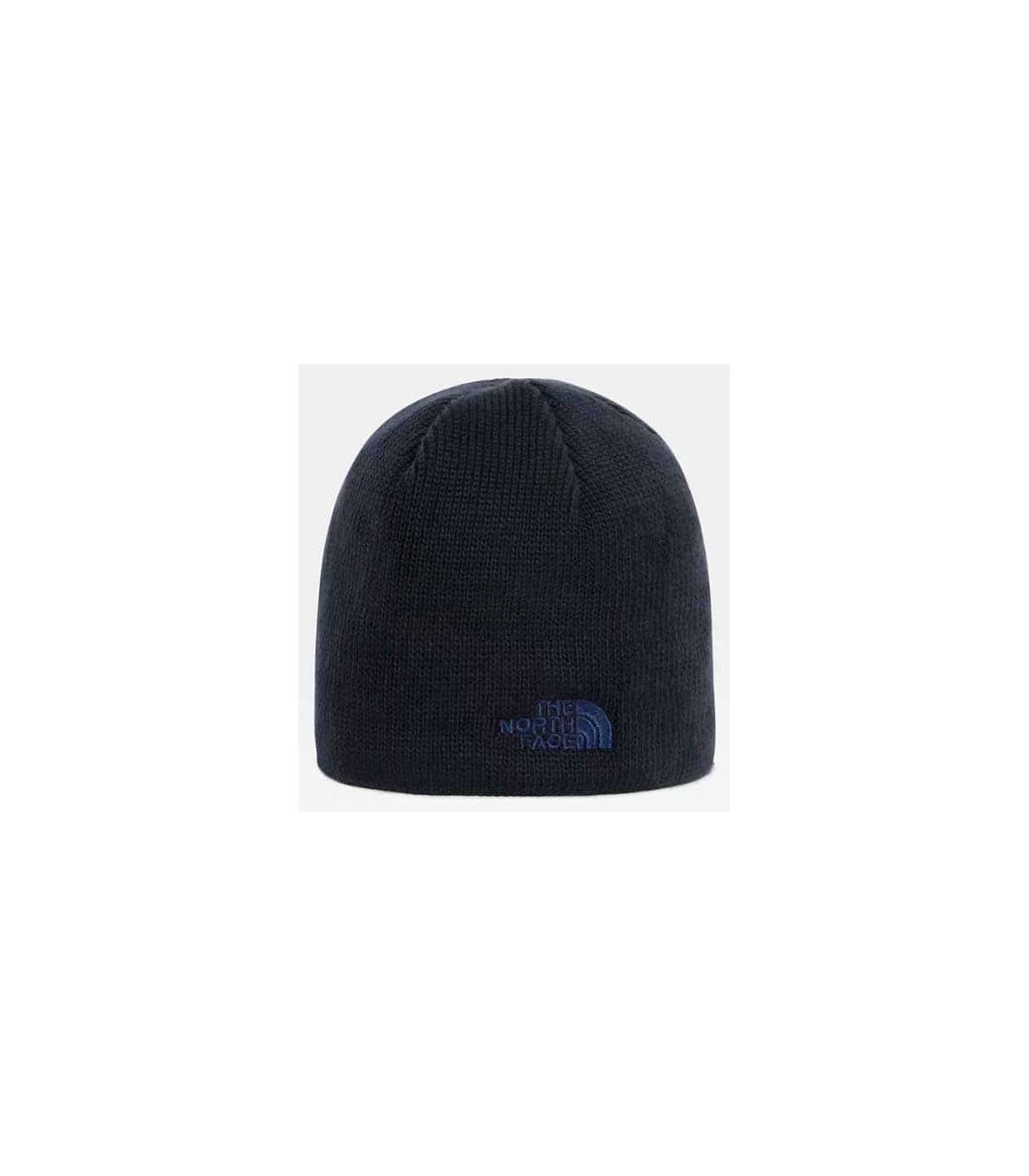 Gorro The North Face Bones Reciclado Navy azul marino con forro polar interior y logotipo bordado.