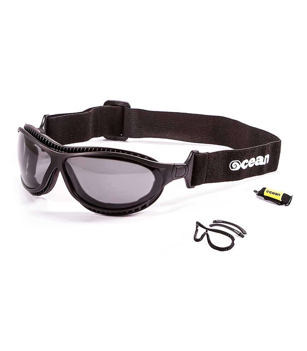Gafas de sol Ocean Tierra de Fuego Matte Black Smoke polarizadas para ciclismo, montaña y deportes acuáticos.