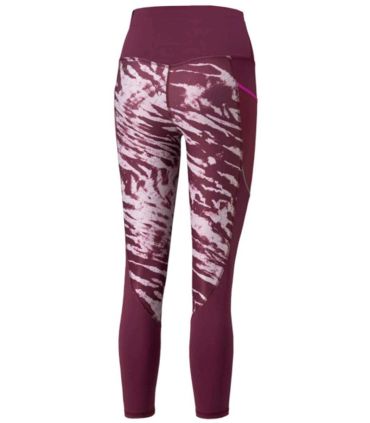 Mallas Puma Run 5K Graphic HW 7/8 Tight W granate de cintura alta para running y entrenamiento de mujer.