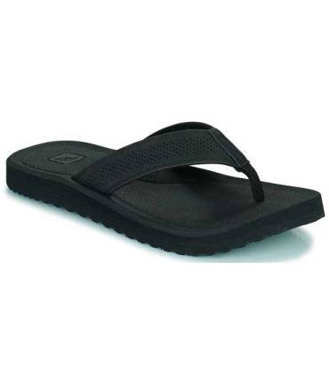 Chanclas Rip Curl Chiba hombre color negro con correa de cuero sintético acolchada para máxima comodidad diaria.