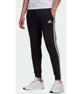 Pantalones técnicos running - Adidas Pantalones Essentials Fleece Fitted 3-Stripes negro