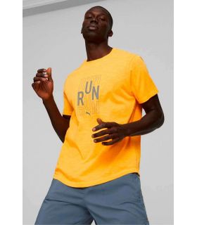 Camisetas técnicas running - Puma Camiseta Run Logo SS Tee naranja Textil Running