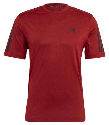 Camiseta Adidas Training granate para entrenamiento deportivo y fitness.