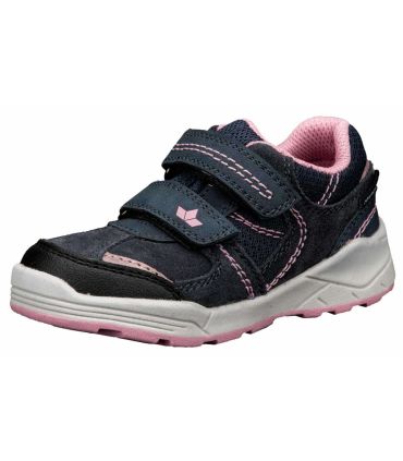 Zapatillas Lico Ashoka Velcro Marine de ante azul, cierre de velcro y membrana impermeable Comfortex.