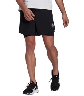 Pantalones técnicos running - Adidas Pantalon Corto Designed 4 Running Two in One negro Textil Running
