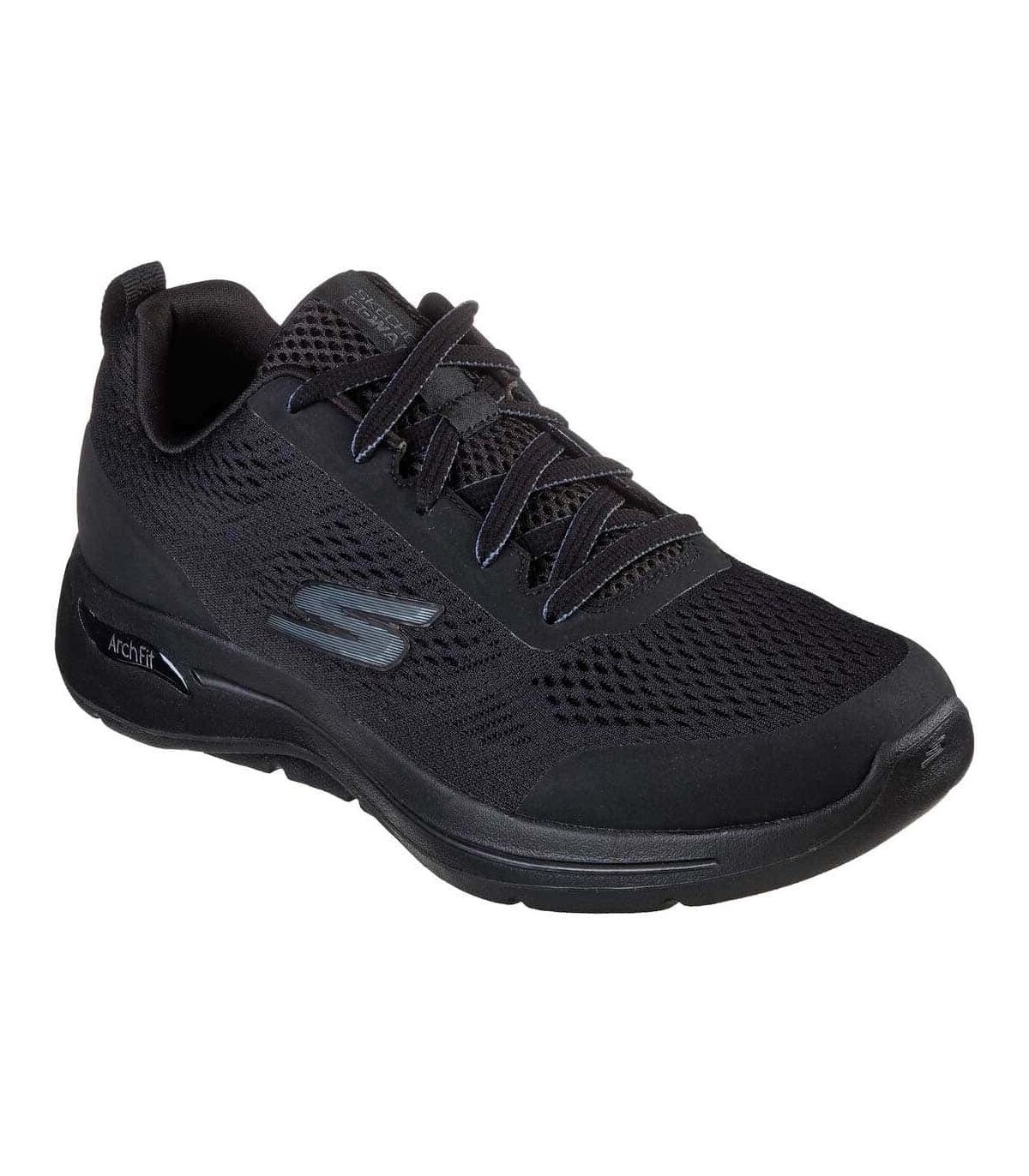 Zapatillas Skechers GOwalk Arch Fit Idyllic negras de hombre con soporte plantar certificado y tecnología ULTRA GO.