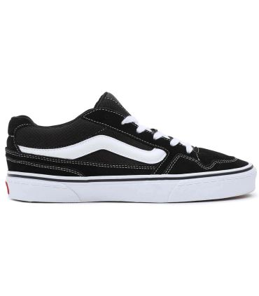 Vans Caldrone negras: zapatillas de skate para hombre en ante y lona con suela de goma de perfil bajo.