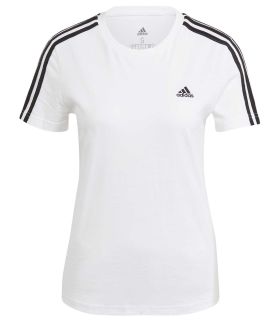 Camisetas Lifestyle - Adidas Camiseta Essentials Slim Loungewear 3 Bandas blanco Lifestyle