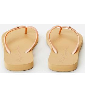 Shop Sandals/Women's Chanclets Rip Curl Script Wave Gold