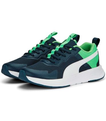 Zapatillas de running Puma Evolve Run Mesh Jr azul para niños con exterior de malla transpirable y suela de goma.