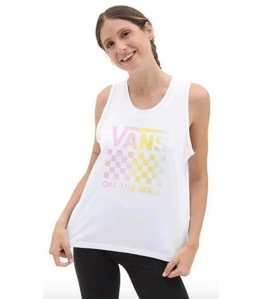 Camiseta de tirantes Vans Lock Box para mujer, 100% algodón, diseño moderno e informal.