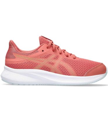Zapatillas running Asics Patriot 13 GS 600 rosa para niño y junior, con suela de EVA y tejido transpirable.