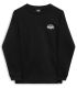 Sudadera Vans Workshop Crew negra para niño, estilo urbano con cuello redondo y ajuste cómodo.