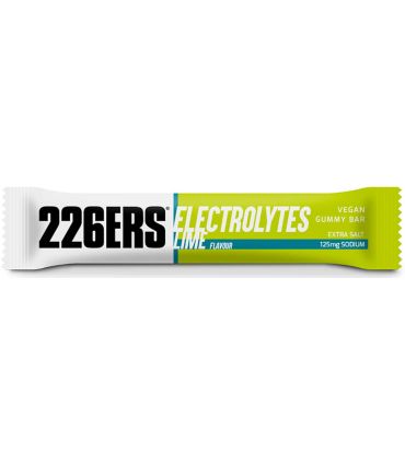 Barrita energética vegana 226ERS Vegan Gummy sabor lima de 30g con textura de gominola para deportistas.