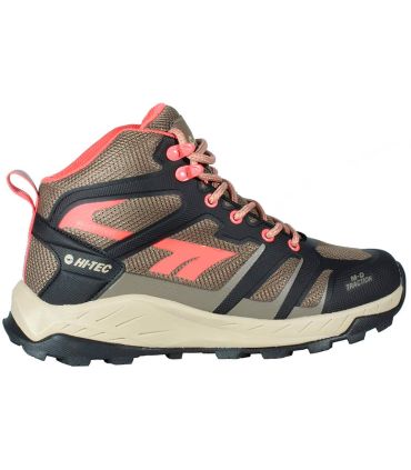 Botas de montaña Hi-Tec Toubkal Mid Waterproof para mujer, calzado de senderismo impermeable con suela de tracción MDT.