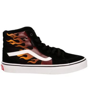 Zapatillas de bota Vans YT Filmore Hi Black para niño, estilo casual en color negro con cordones.