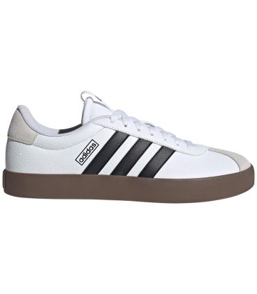 Adidas VL Court 3.0 Blanco, zapatillas de skate en ante suave con 3 bandas y suela vulcanizada para hombre.