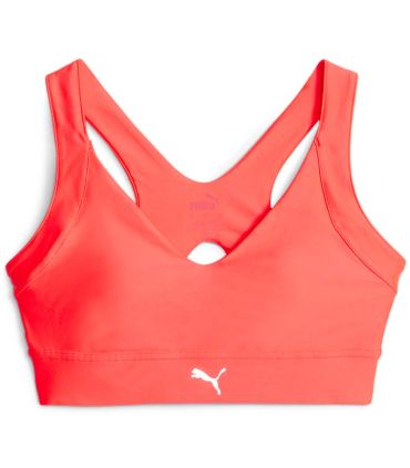 Sujetador running Puma High Impact Ultraform naranja de alta sujeción con tecnología dryCELL y compresión.