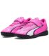 Zapatillas de fútbol Puma Ultra Play TT Velcro Jr rosa para niños, multitaco con cierre de velcro.