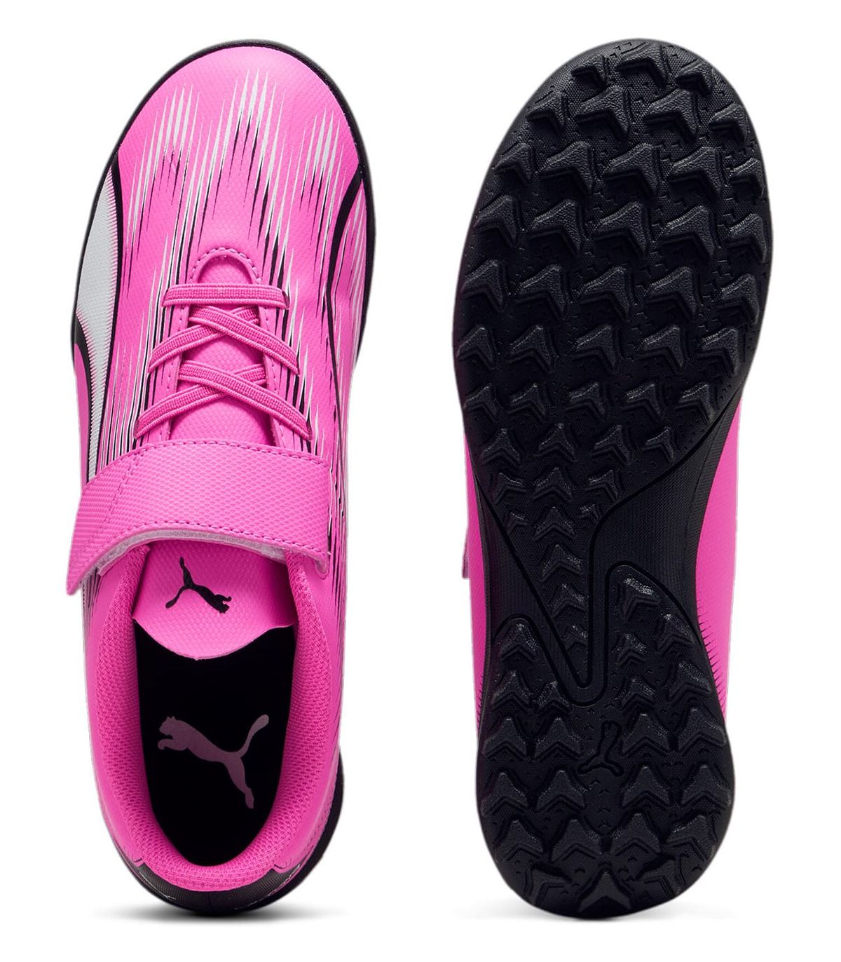 Botas multi tacos Puma Ultra Play TT Velcro Jr Rosa