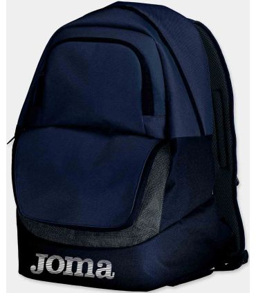 Mochila Joma Diamond II azul marino de 44L para fútbol con compartimento de rejilla para balón y correas acolchadas.