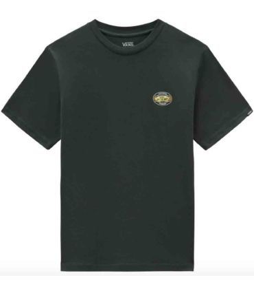 Camiseta Vans Wayrace Forest Jr verde para niños, diseño casual y cómodo de manga corta.