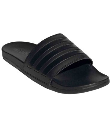 Adidas Chancla Adilette Comfort GZ5896 negra para hombre con las clásicas 3 bandas y plantilla moldeada.
