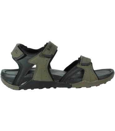 Sandalias Hi-Tec Kuriles de hombre para trekking y ciudad con ajuste de triple velcro y suela de caucho carbono.