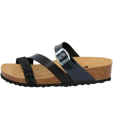 Sandalias Casual Lico Sandalias Natural Glitter Negro