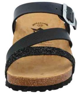 Sandalias Casual Lico Sandalias Natural Glitter Negro