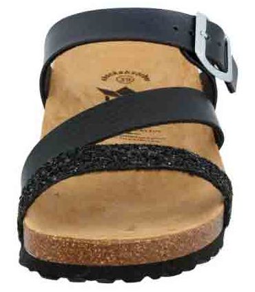 Sandalias Casual Lico Sandalias Natural Glitter Negro