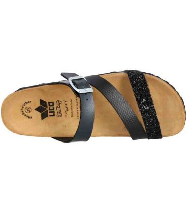 Sandalias Casual Lico Sandalias Natural Glitter Negro
