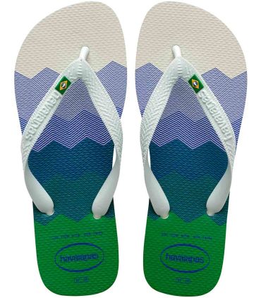 Chanclas Havaianas Brasil Fresh blancas de goma con suela antideslizante y estilo minimalista para verano.